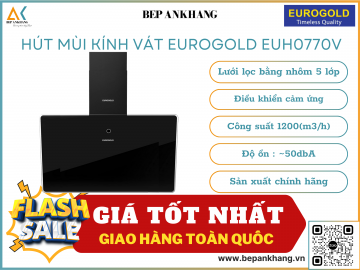 Máy hút mùi kính vát, mặt kính đen Eurogolg EUH0770V